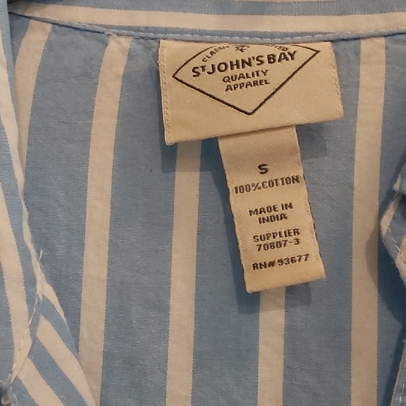 St. John's Bay Blue and White Shirt Dress - Picture 4 of 4